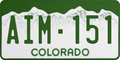 CO license plate AIM151