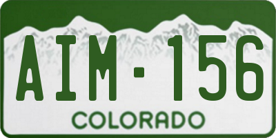 CO license plate AIM156
