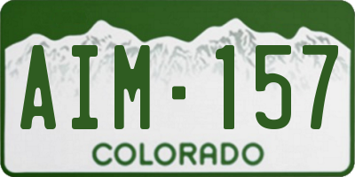 CO license plate AIM157