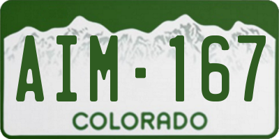 CO license plate AIM167