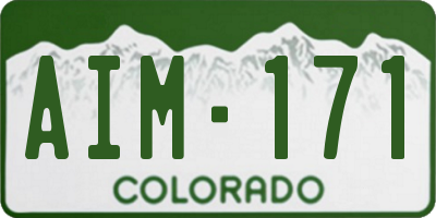 CO license plate AIM171