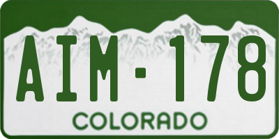 CO license plate AIM178