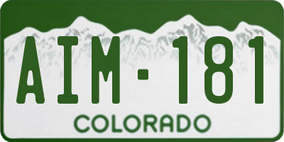 CO license plate AIM181