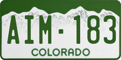 CO license plate AIM183