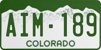 CO license plate AIM189