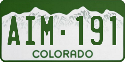 CO license plate AIM191