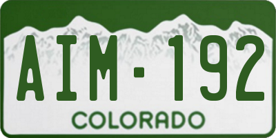 CO license plate AIM192