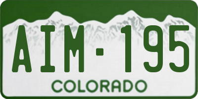 CO license plate AIM195