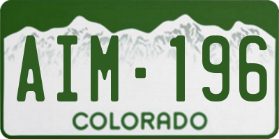 CO license plate AIM196
