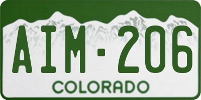 CO license plate AIM206