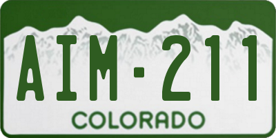 CO license plate AIM211