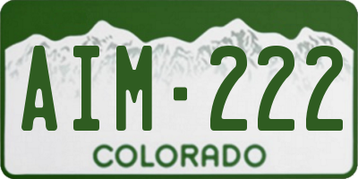 CO license plate AIM222