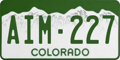 CO license plate AIM227