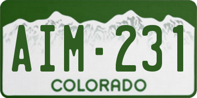 CO license plate AIM231