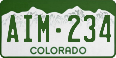 CO license plate AIM234