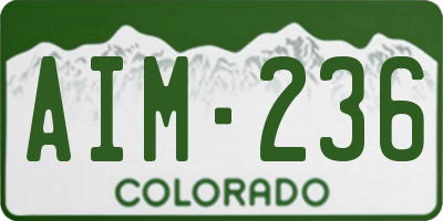 CO license plate AIM236