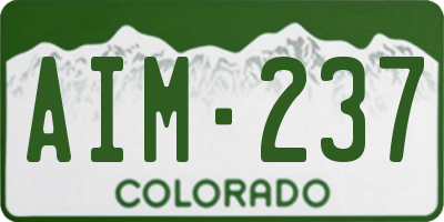 CO license plate AIM237