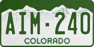 CO license plate AIM240
