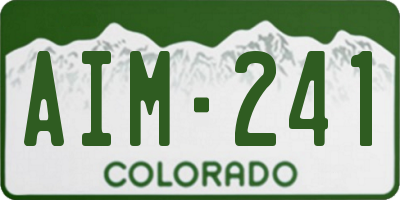 CO license plate AIM241