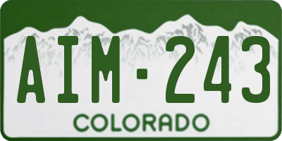 CO license plate AIM243