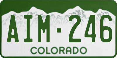 CO license plate AIM246