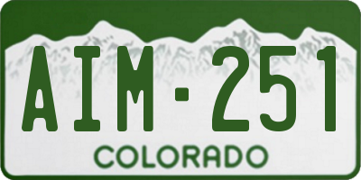 CO license plate AIM251