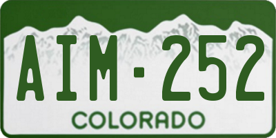 CO license plate AIM252