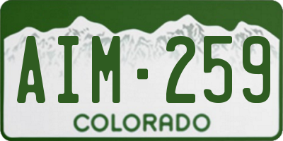 CO license plate AIM259