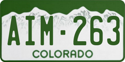 CO license plate AIM263