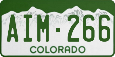CO license plate AIM266