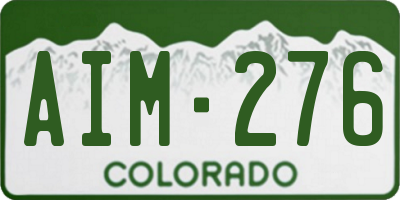 CO license plate AIM276