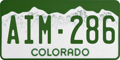 CO license plate AIM286