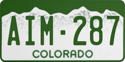 CO license plate AIM287