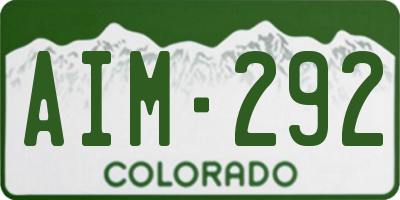 CO license plate AIM292