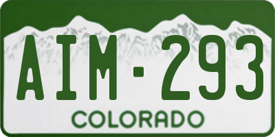 CO license plate AIM293