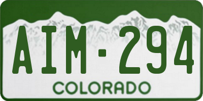 CO license plate AIM294