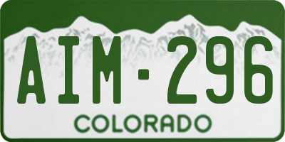CO license plate AIM296