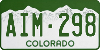 CO license plate AIM298