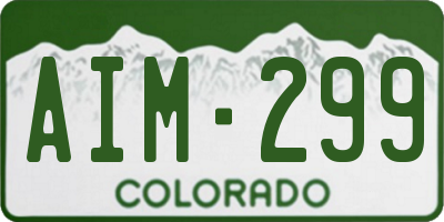 CO license plate AIM299