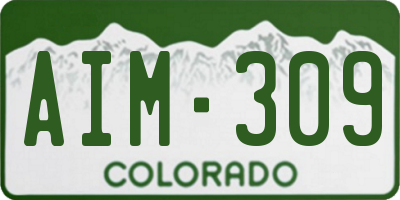 CO license plate AIM309