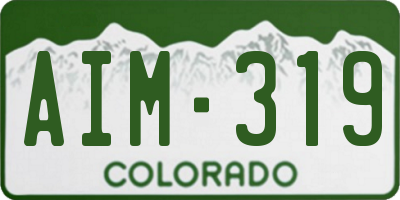 CO license plate AIM319
