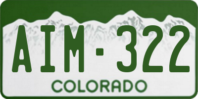 CO license plate AIM322