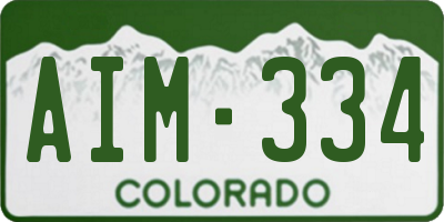 CO license plate AIM334