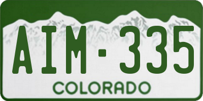 CO license plate AIM335