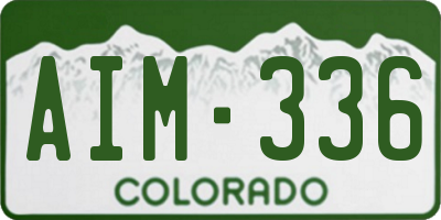 CO license plate AIM336