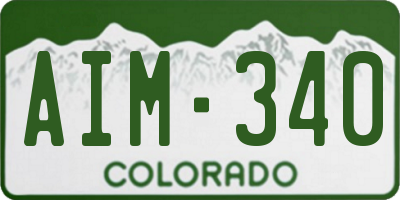CO license plate AIM340