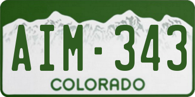 CO license plate AIM343