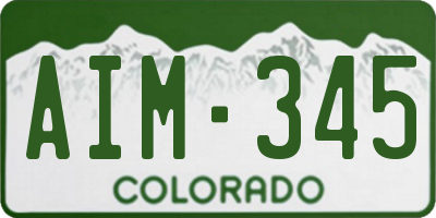 CO license plate AIM345