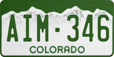 CO license plate AIM346