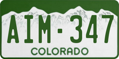 CO license plate AIM347